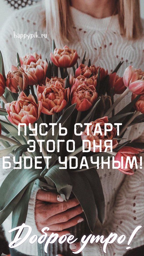 Пусть старт этого дня будет удачным. Пионовидные тюльпаны для тебя.